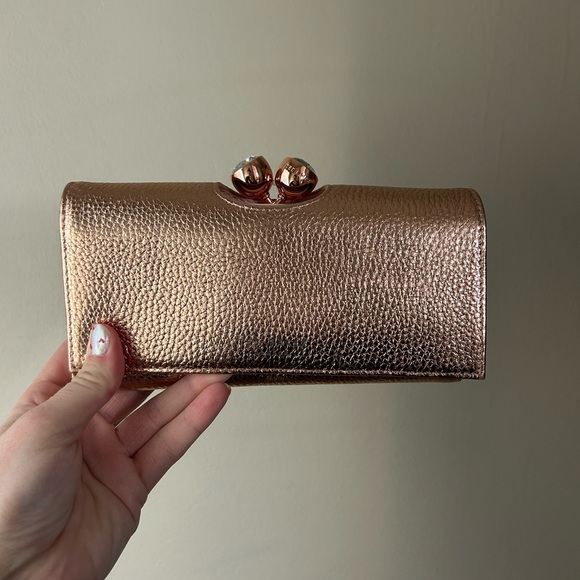 Ted Baker Handbags - Ted Baker Rose Gold Clutch